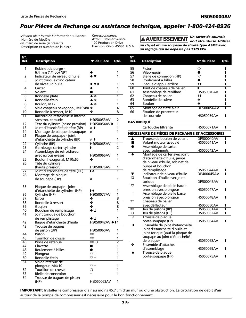 Campbell Hausfeld HS581600AJ User Manual | Page 7 / 8