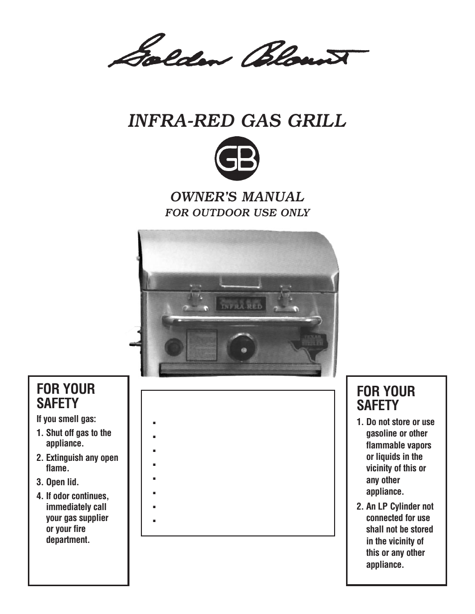 Golden Blount Sizzler Jr User Manual | 9 pages