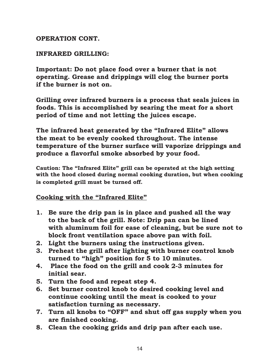 Golden Blount Infrared Elite User Manual | Page 14 / 19