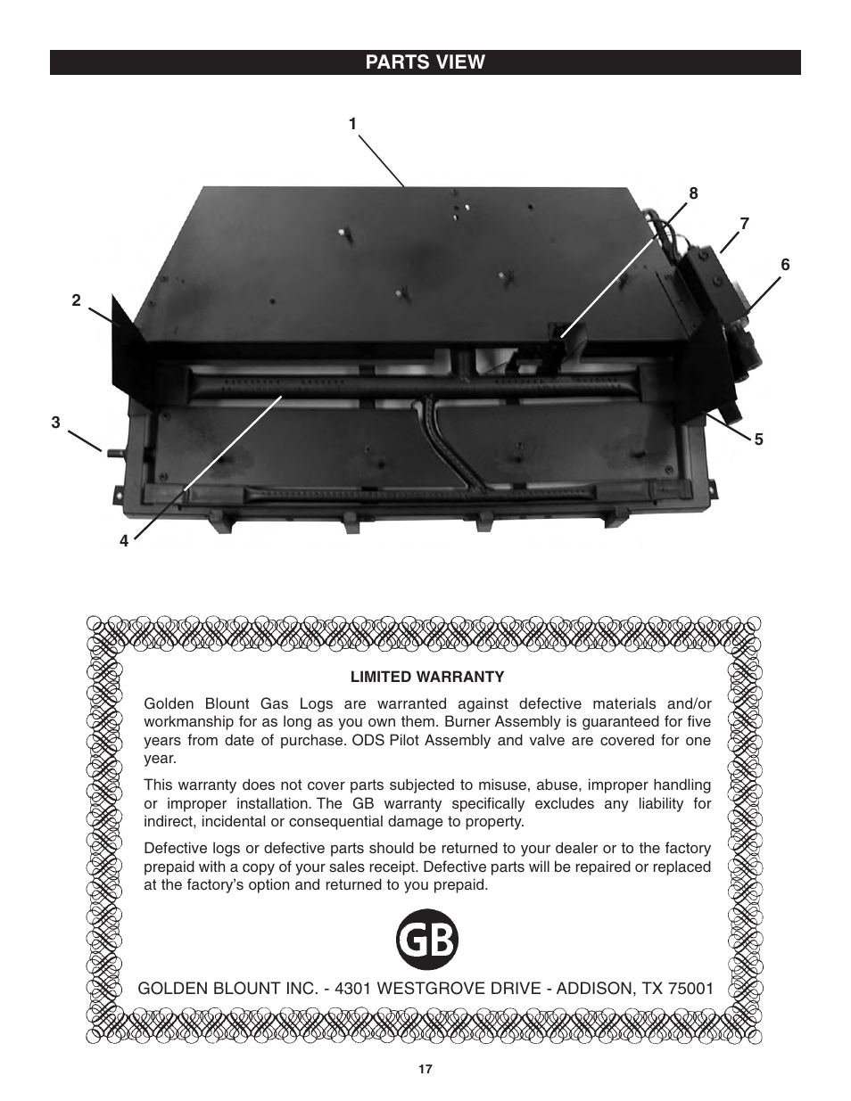 Golden Blount Precision Flame Burner User Manual | Page 17 / 17