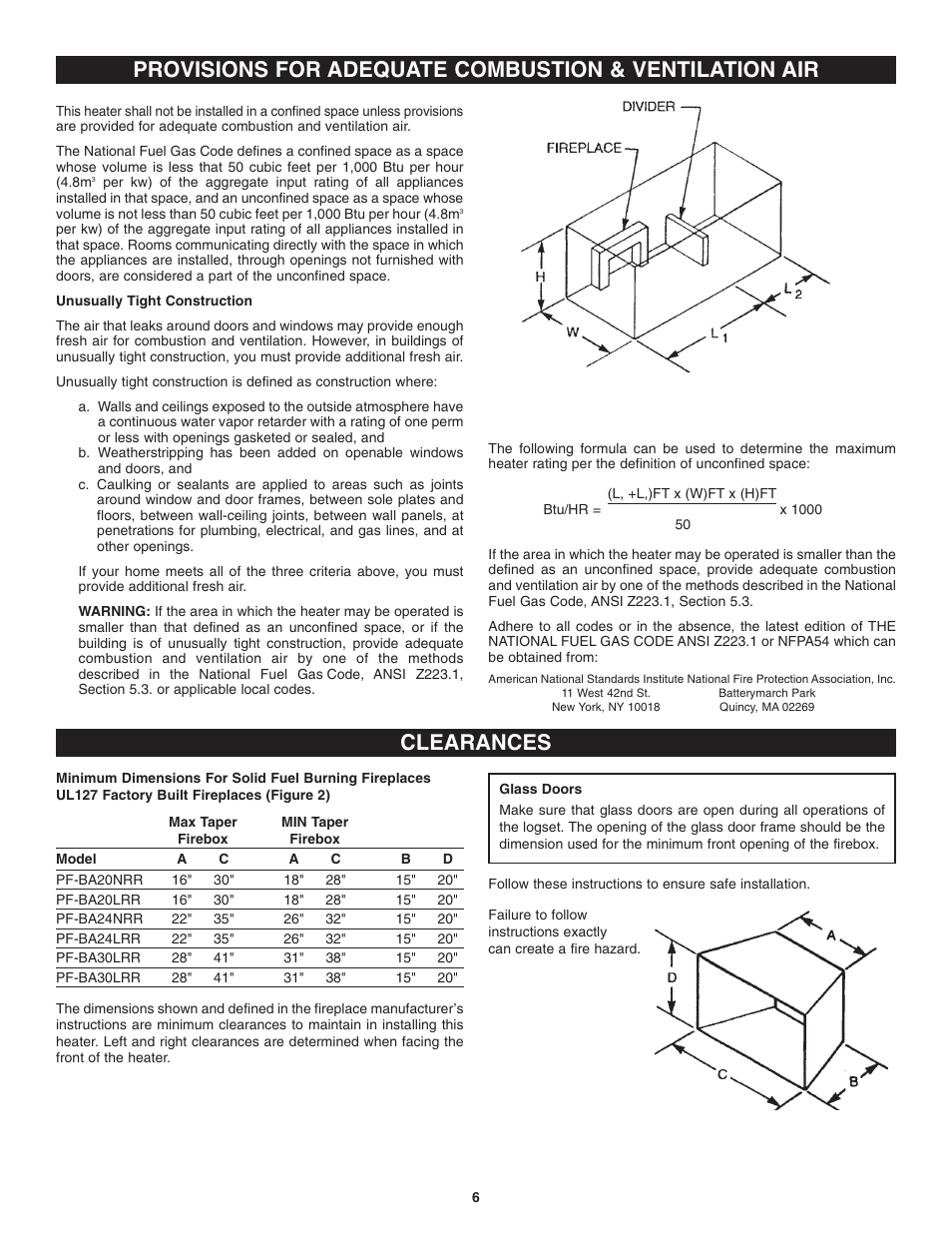 Clearances | Golden Blount Precision Flame Burner User Manual | Page 6 / 17