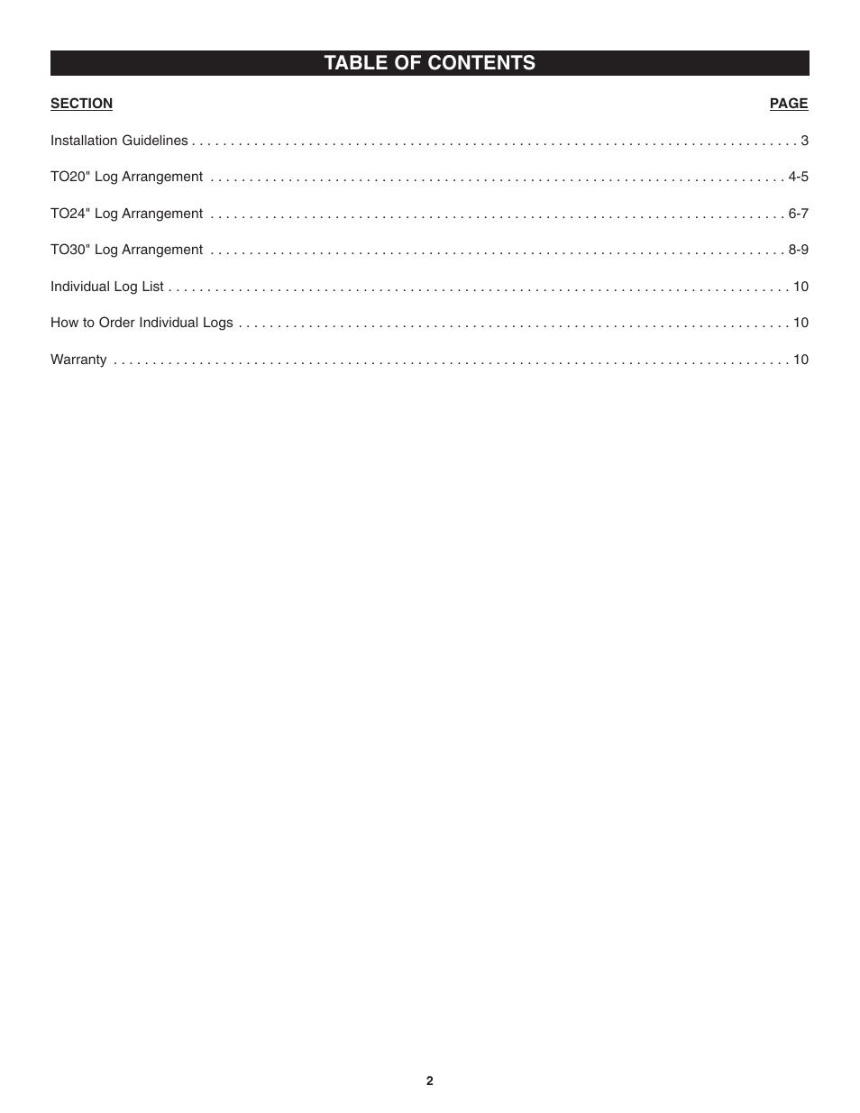 Golden Blount Texas Oak Log User Manual | Page 2 / 10