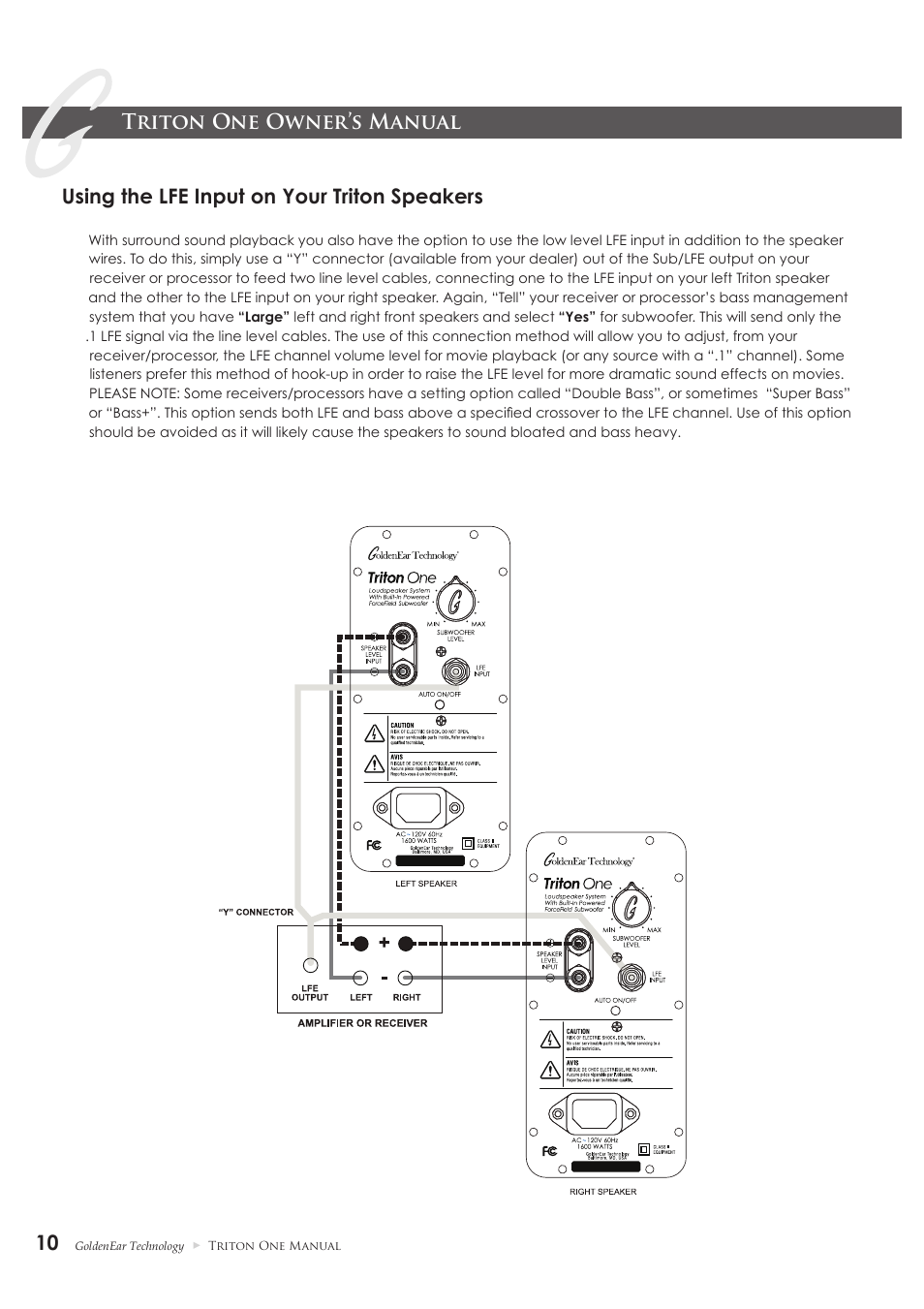 GoldenEar Triton One User Manual | Page 10 / 16