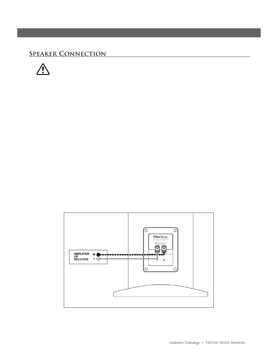 Speaker connection | GoldenEar Triton Seven User Manual | Page 7 / 12