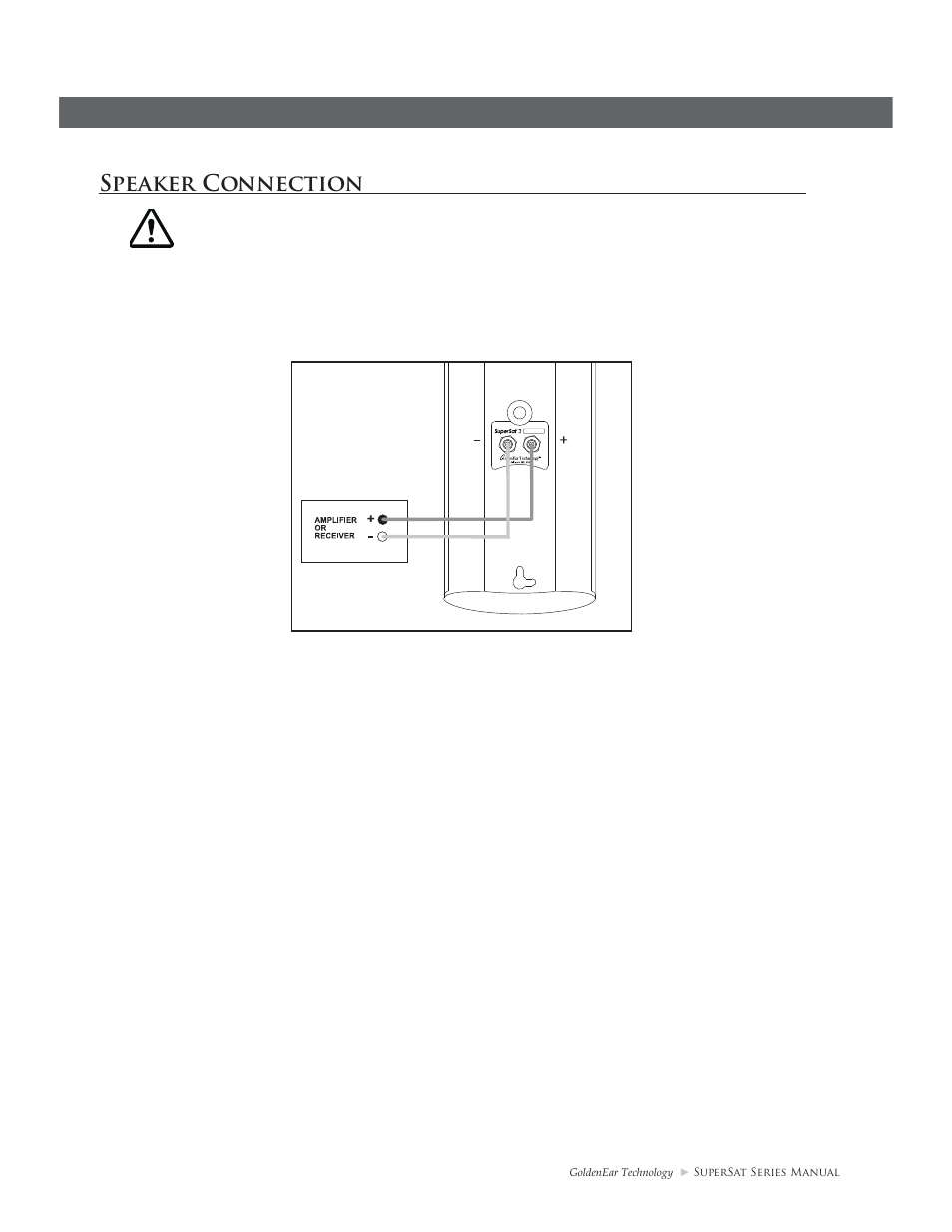 Speaker connection | GoldenEar SuperSat Series User Manual | Page 11 / 16