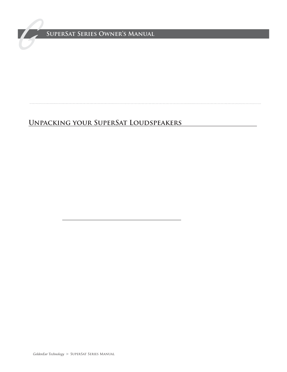 Unpacking your supersat loudspeakers | GoldenEar SuperSat Series User Manual | Page 4 / 16