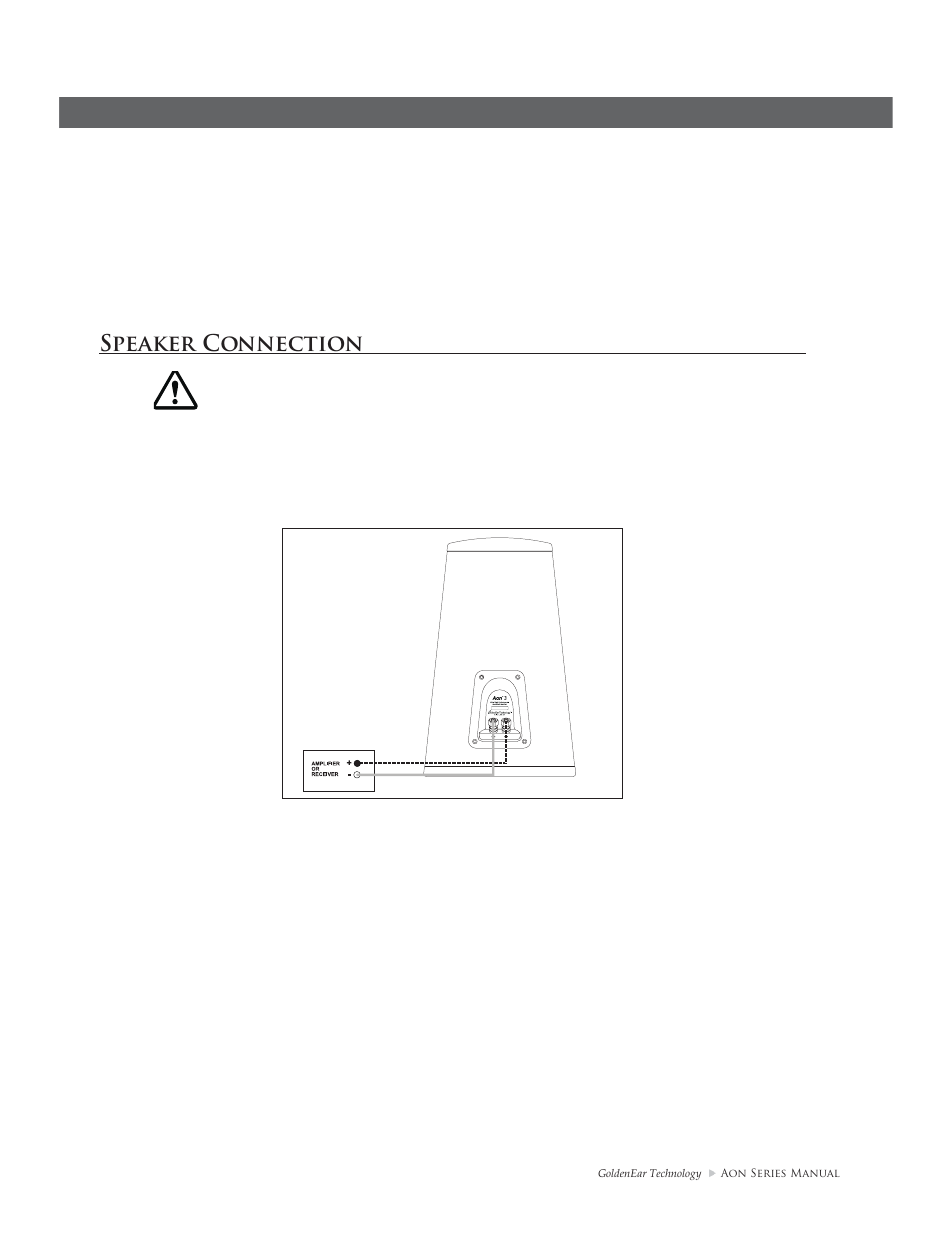 Speaker connection, Speaker break-in | GoldenEar Aon Series User Manual | Page 7 / 12