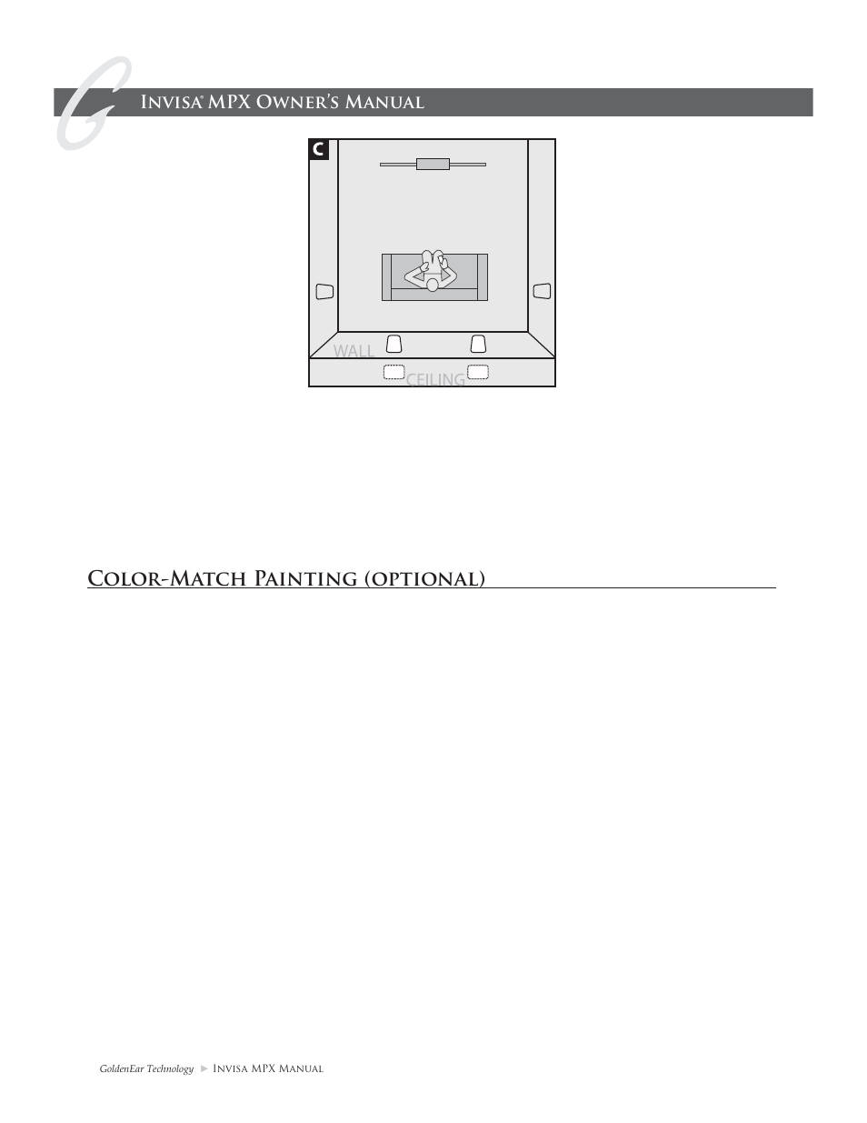 Color-match painting (optional), Invisa® mpx owner’s manual speaker break-in | GoldenEar Invisa MPX User Manual | Page 6 / 16