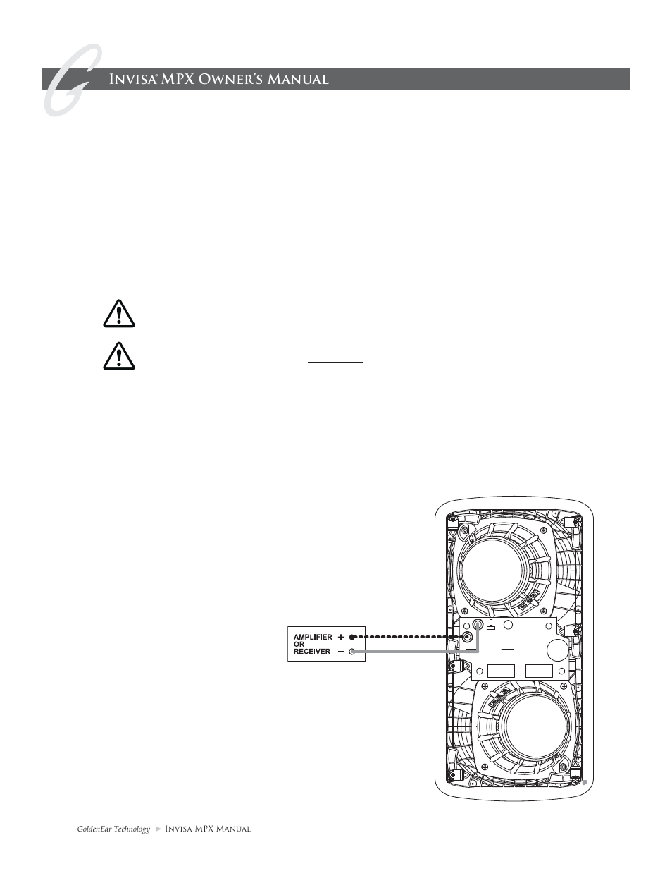 Invisa® mpx owner’s manual | GoldenEar Invisa MPX User Manual | Page 8 / 16