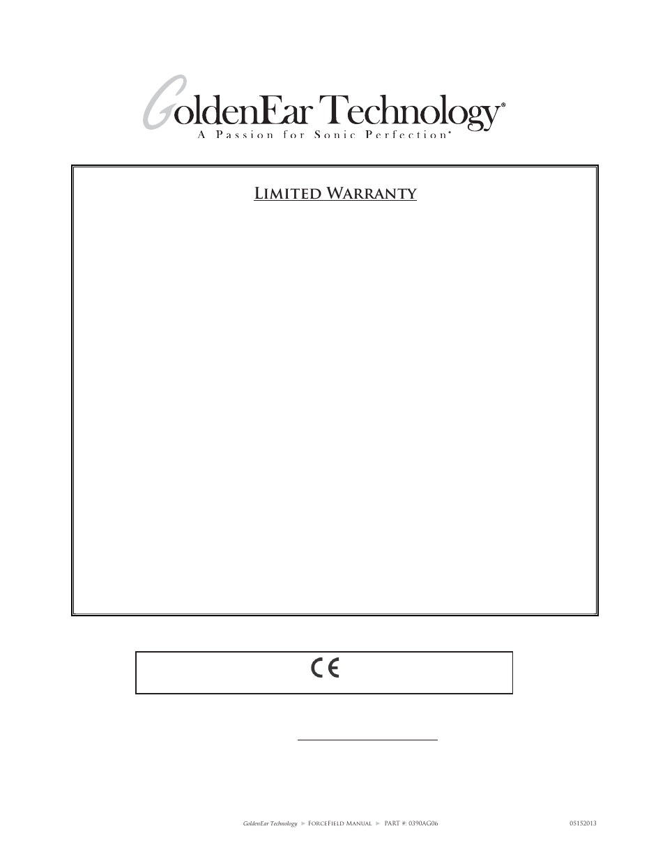 Limited warranty | GoldenEar ForceField Subwoofers User Manual | Page 16 / 16