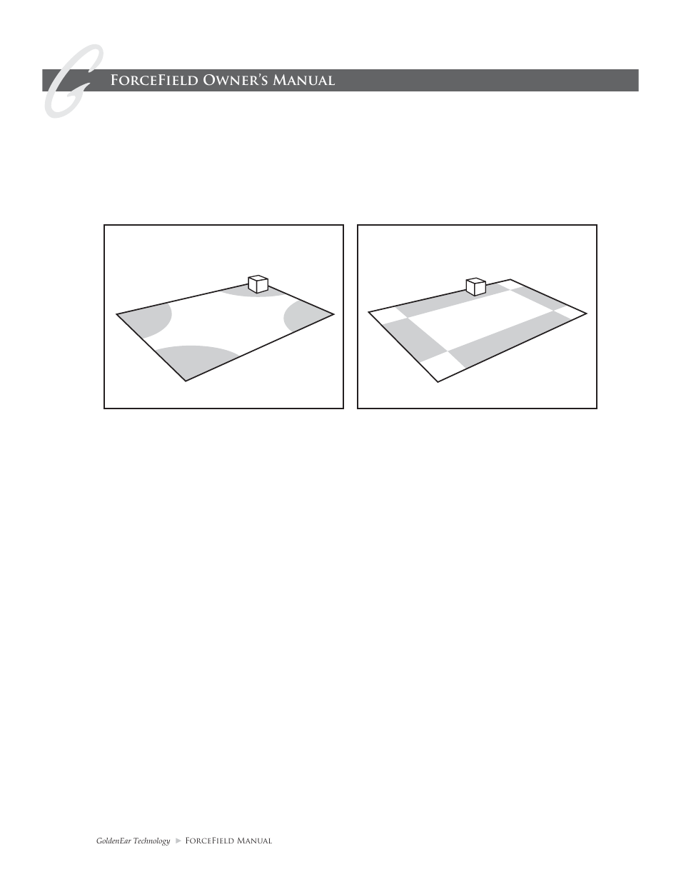 Forcefield owner’s manual, Placement inside a cabinet or cavity, The advantage of using two subwoofers | GoldenEar ForceField Subwoofers User Manual | Page 6 / 16