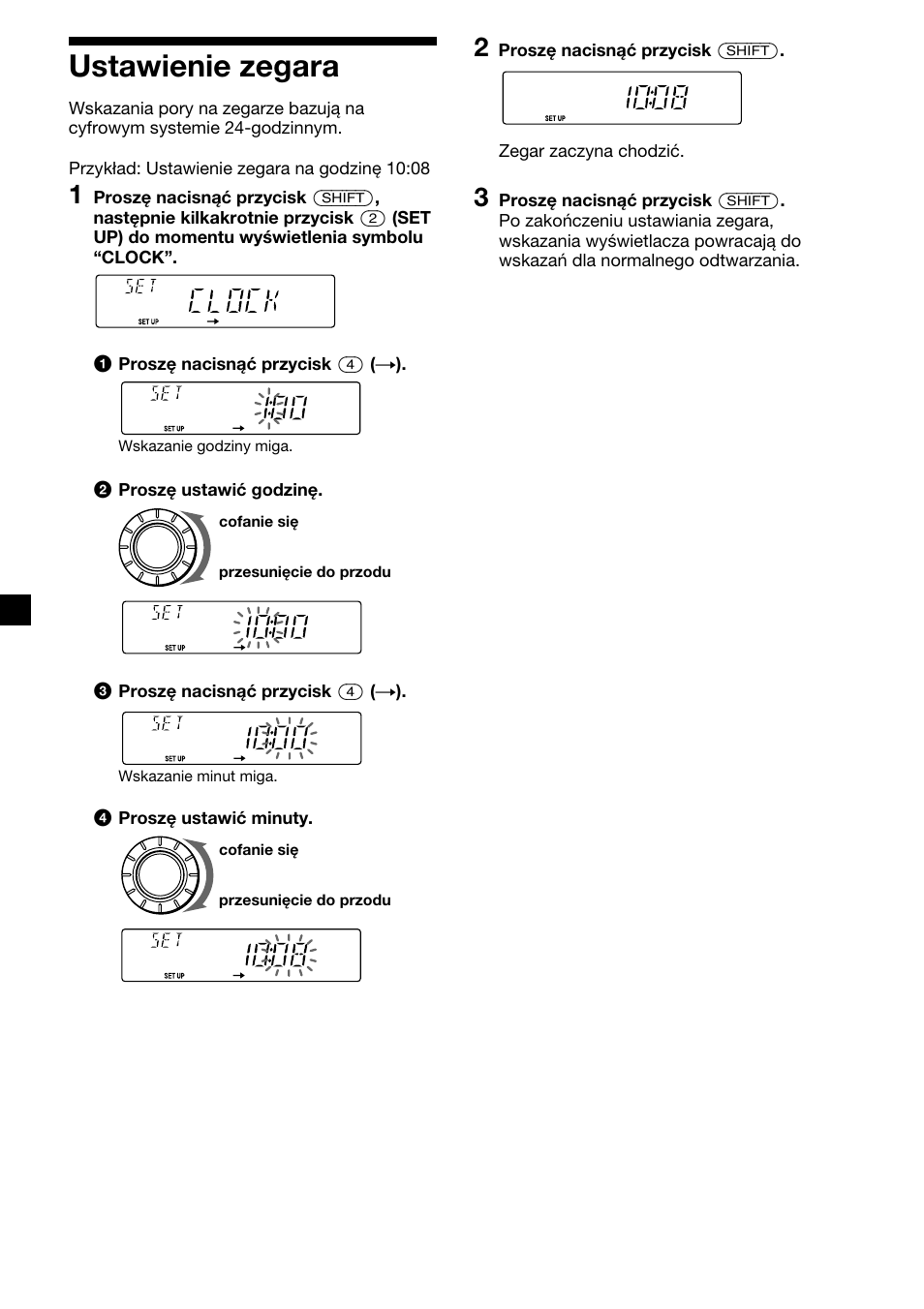 Ustawienie zegara, 6ustawienie zegara | Sony CDX-2500R User Manual | Page 54 / 120