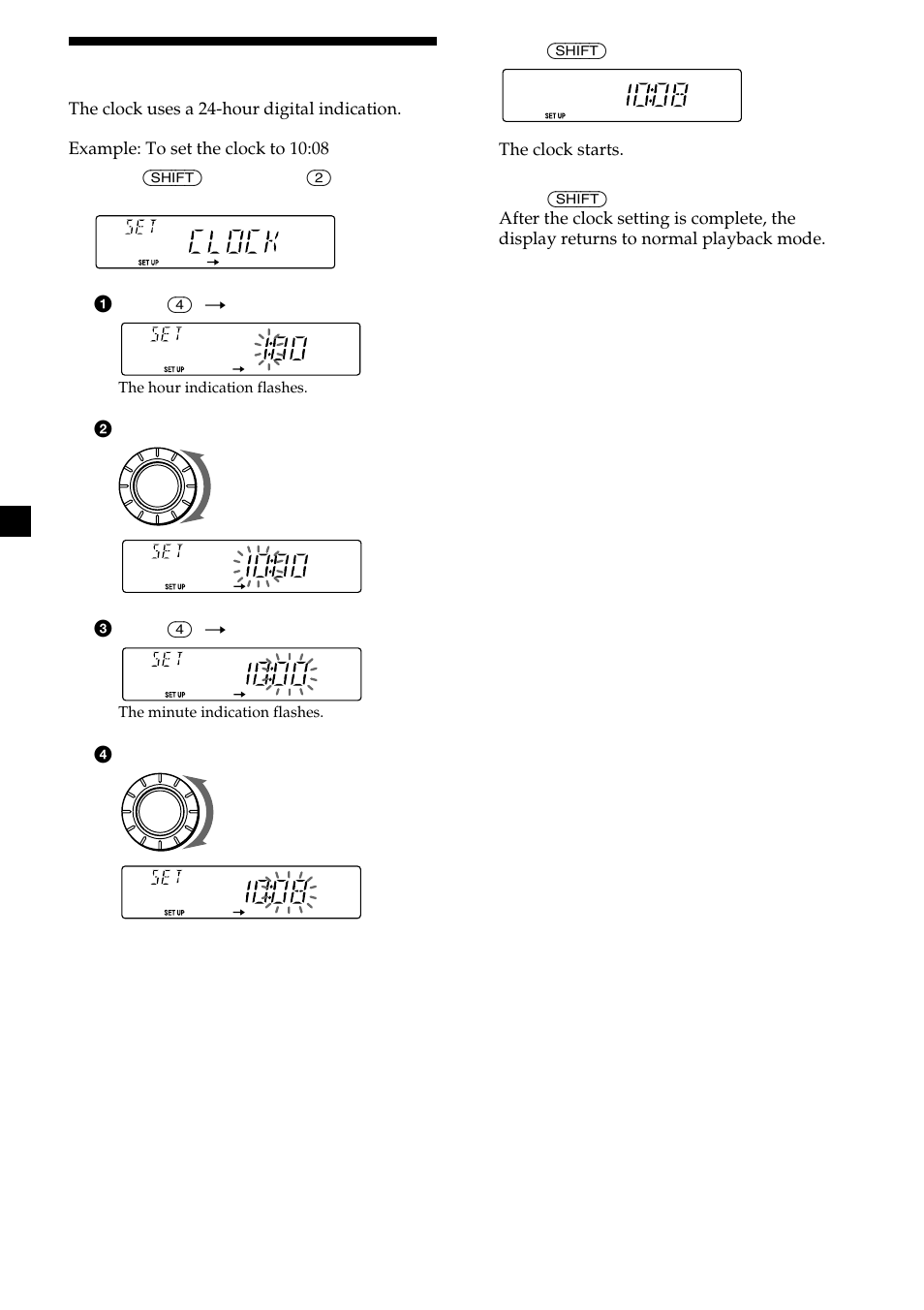Setting the clock, 6setting the clock | Sony CDX-2500R User Manual | Page 6 / 120