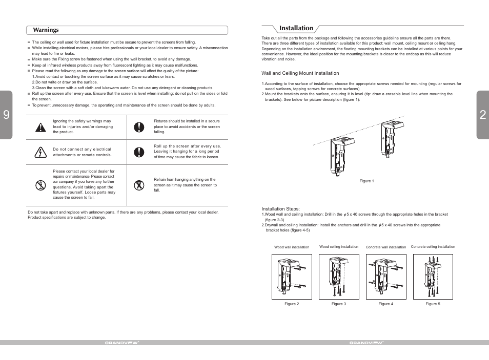 Installation | Grandview CB-MI(Cyber Intergrated Motorized) User Manual | Page 3 / 6