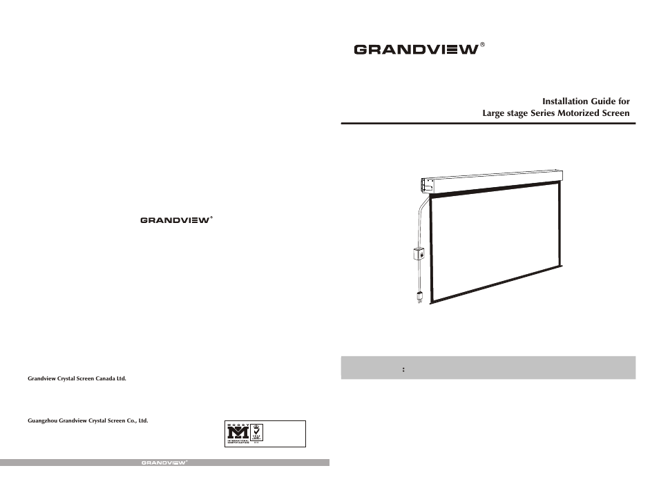 Grandview LS-M(Large-Stage Motorized Screen with Wood Casing) User Manual | 4 pages