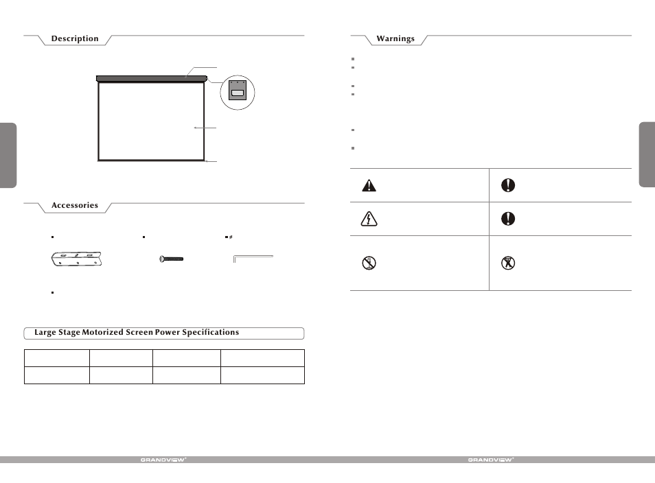 Т³гж 2 | Grandview LS-M(Large-Stage Motorized Screen with Wood Casing) User Manual | Page 2 / 4