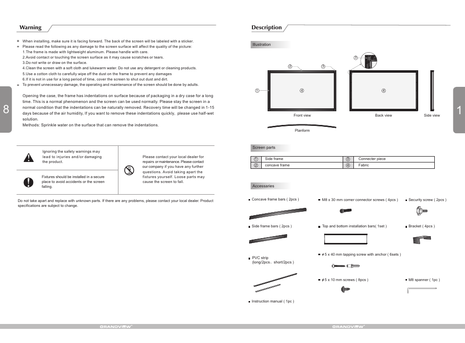 Grandview LF-PH(Concave Perm-Fixed Series) User Manual | Page 3 / 6