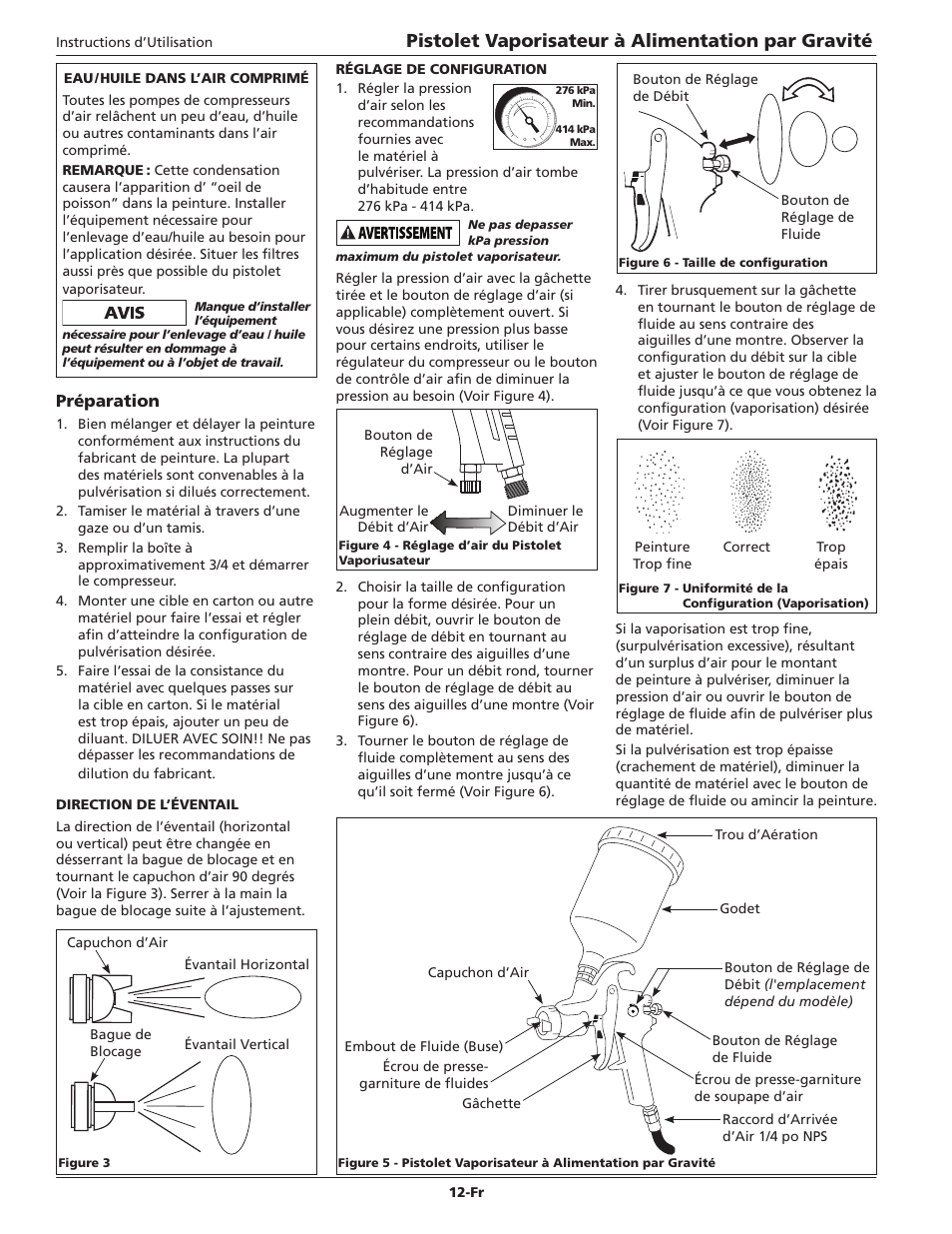 Pistolet vaporisateur à alimentation par gravité, Préparation | Campbell Hausfeld DH5700 User Manual | Page 12 / 24