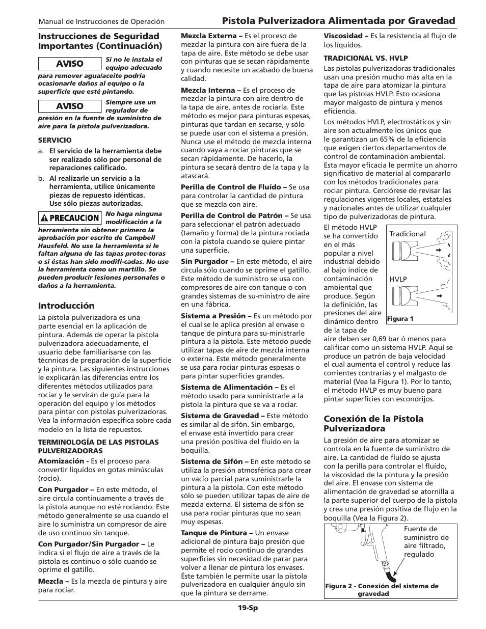 Pistola pulverizadora alimentada por gravedad | Campbell Hausfeld DH5700 User Manual | Page 19 / 24