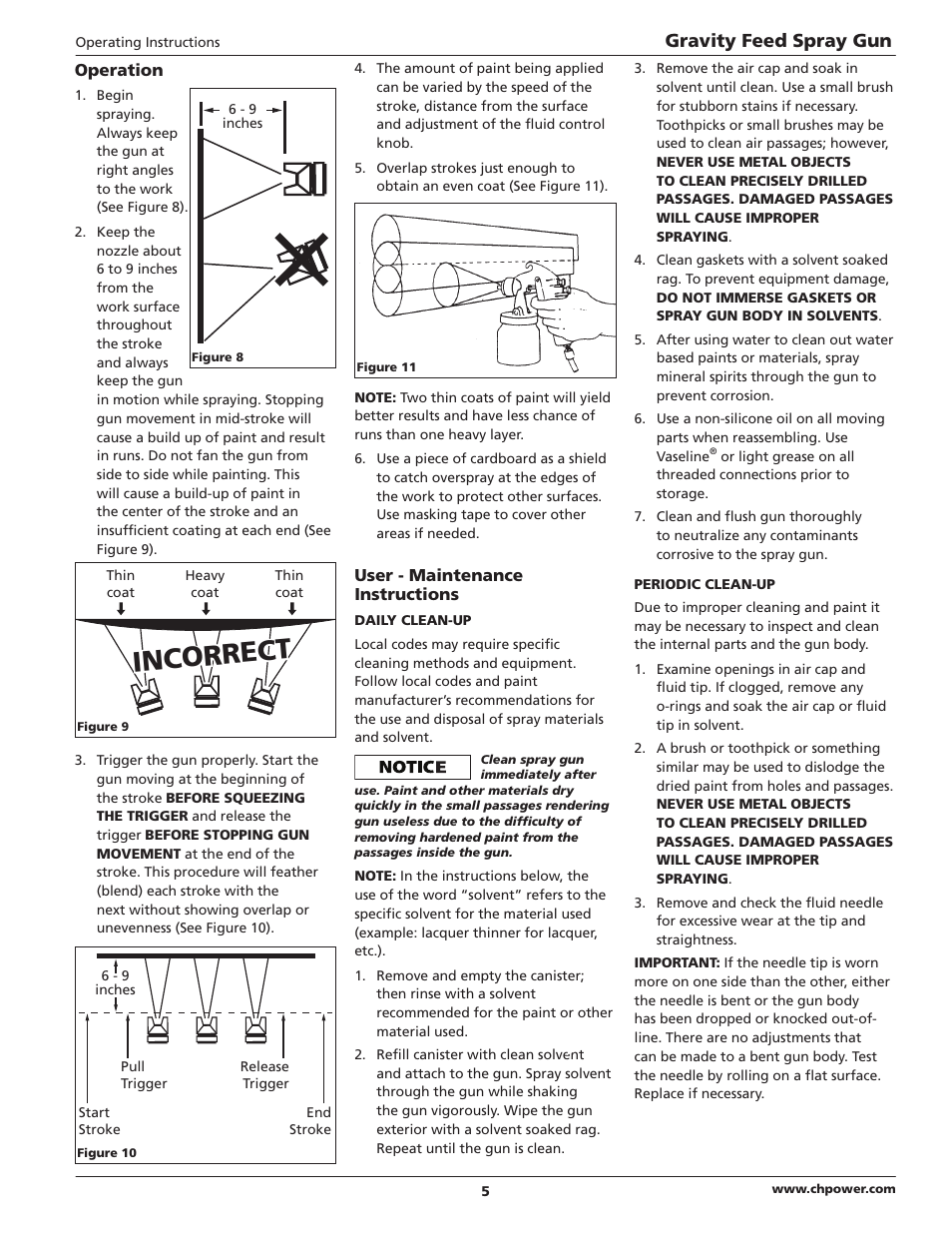 Incorrect, Gravity feed spray gun | Campbell Hausfeld DH5700 User Manual | Page 5 / 24