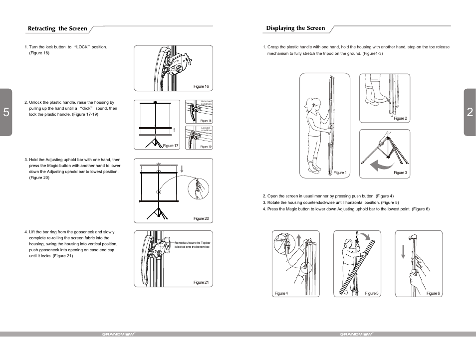 Т³гж 3, Lock unlock | Grandview PT-H(Tripod Charming Screen) User Manual | Page 3 / 4