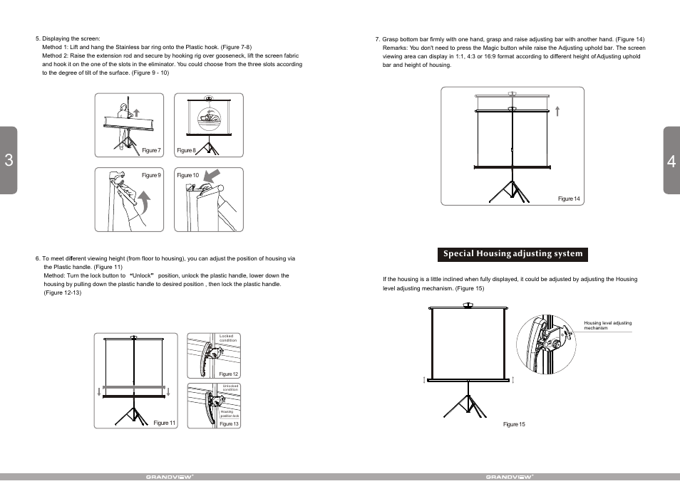 Т³гж 4, Lock unlock | Grandview PT-H(Tripod Charming Screen) User Manual | Page 4 / 4