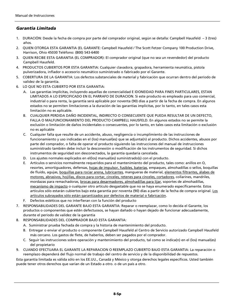 Campbell Hausfeld JB3495 User Manual | Page 24 / 24