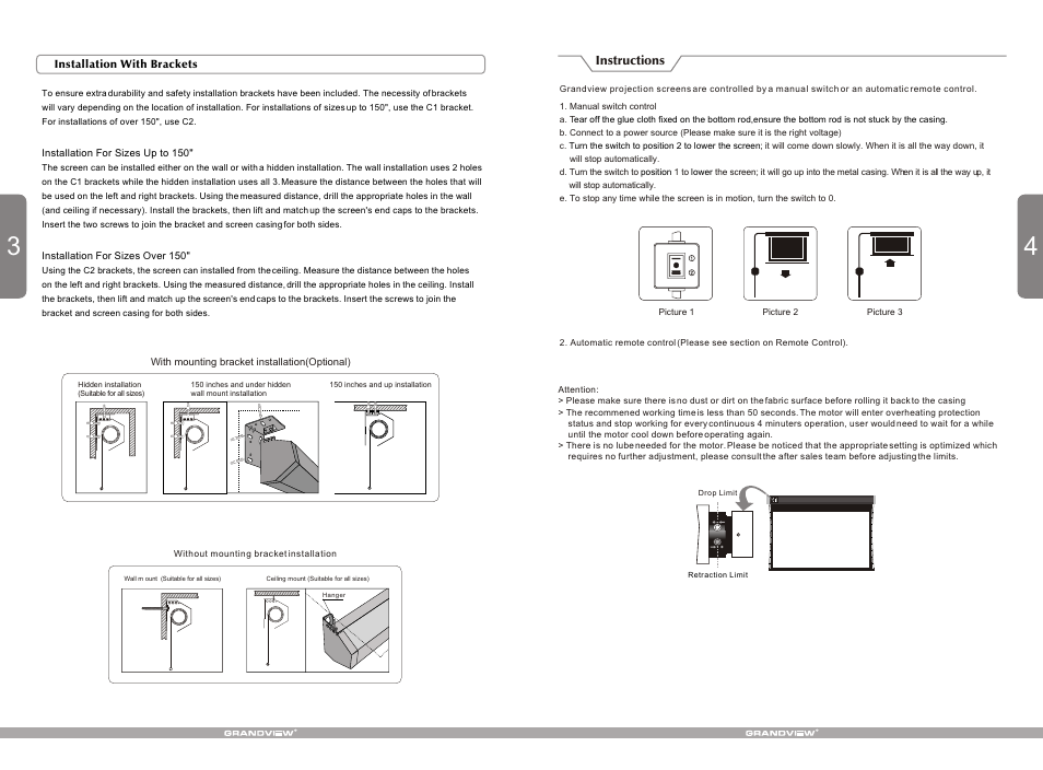 Т³гж 4 | Grandview LF-M(Elegant Tab-Tension Motorized) User Manual | Page 4 / 4