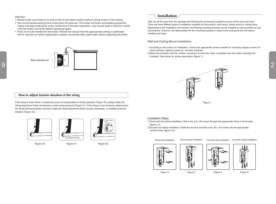 Installation | Grandview LF-MIFII(Fantasy Integrated Tab-Tension Motorized) User Manual | Page 3 / 6