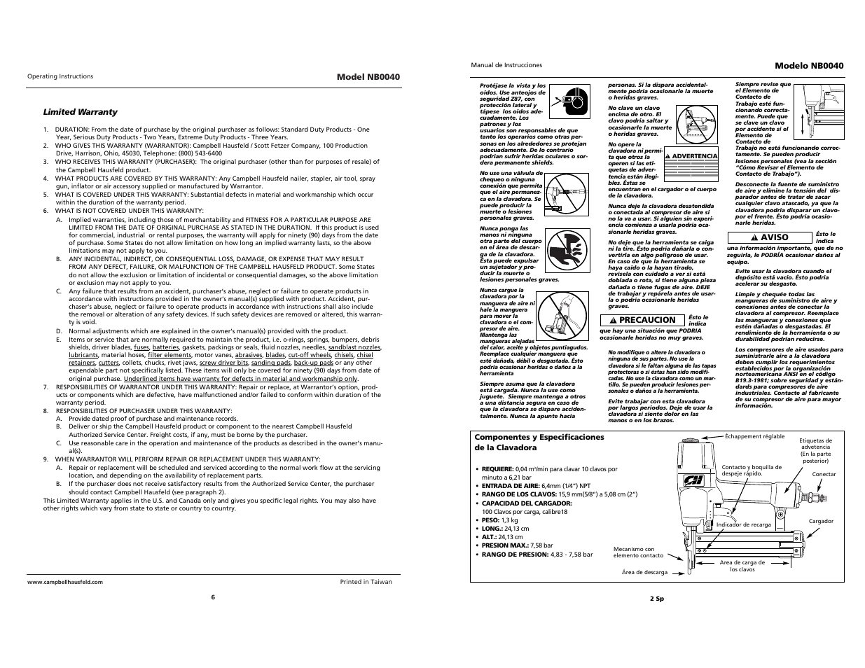 Campbell Hausfeld BRAD NB0040 User Manual | Page 15 / 20