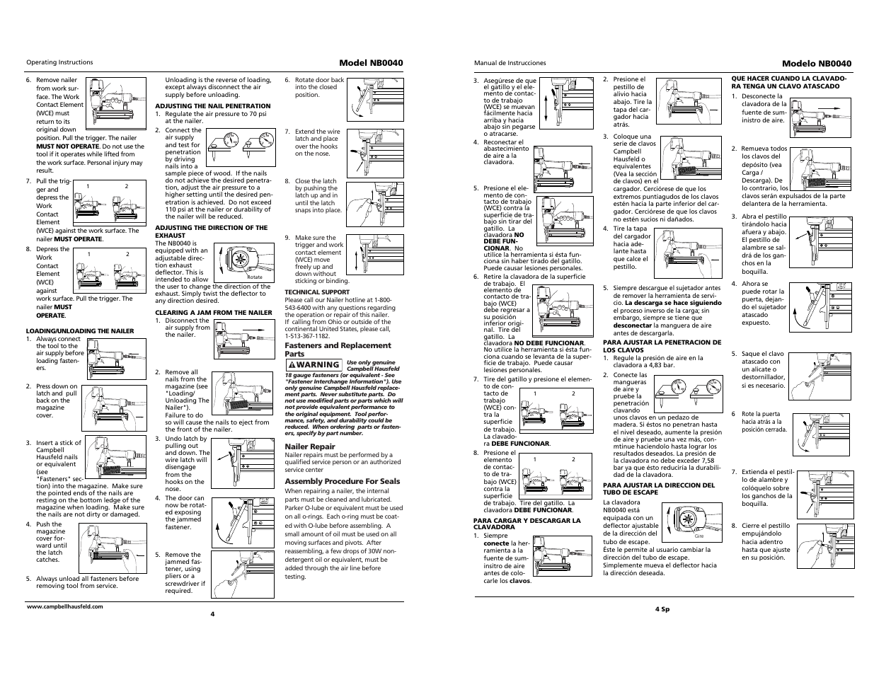 Campbell Hausfeld BRAD NB0040 User Manual | Page 17 / 20