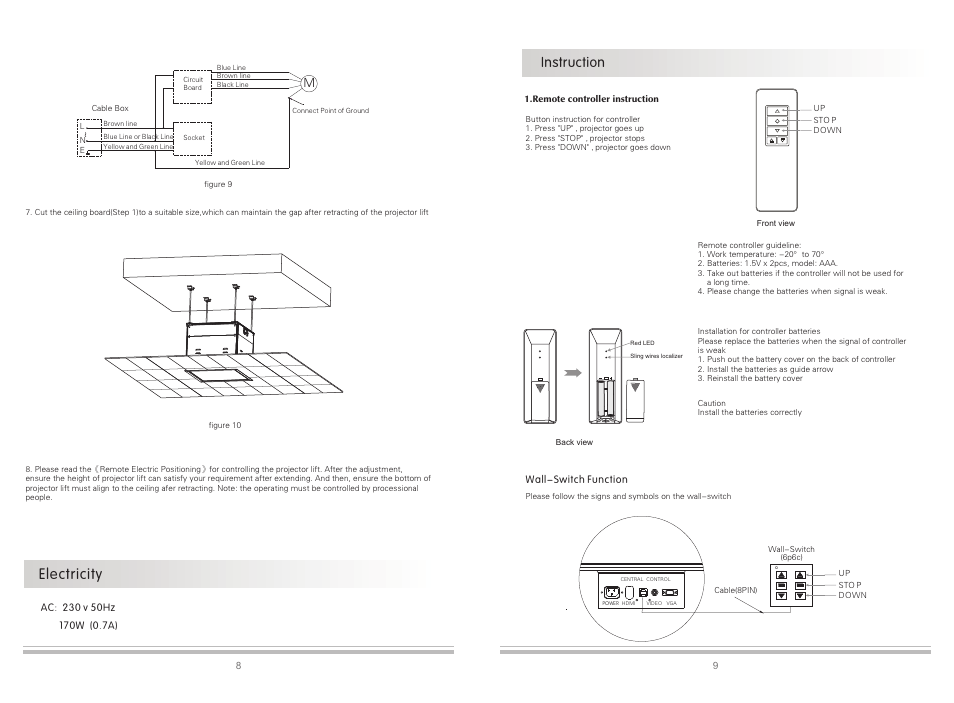 页 10, Electricity, Instruction | Grandview GPCK-MA User Manual | Page 10 / 10