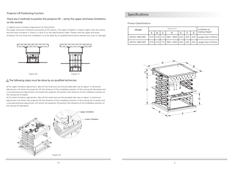 Specifications | Grandview GPCK-MB User Manual | Page 5 / 10