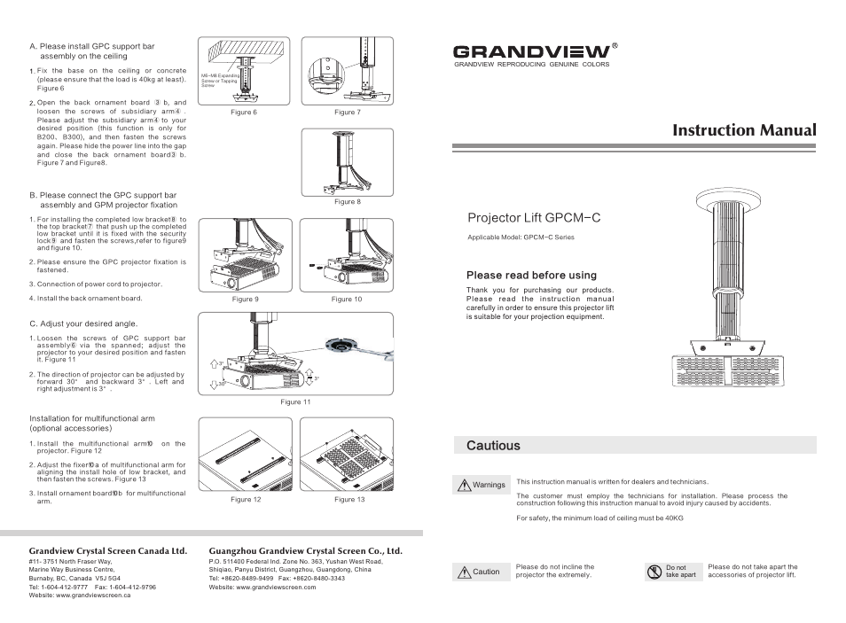 Grandview GPCM-C User Manual | 2 pages