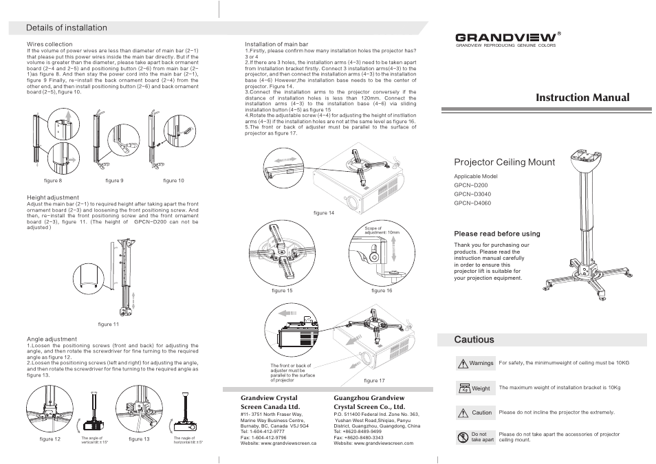 Grandview GPCN-D User Manual | 2 pages