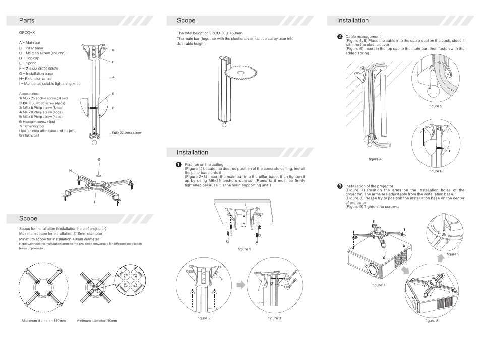 Parts, Scope, Installation | Grandview GPCQ-X User Manual | Page 2 / 2