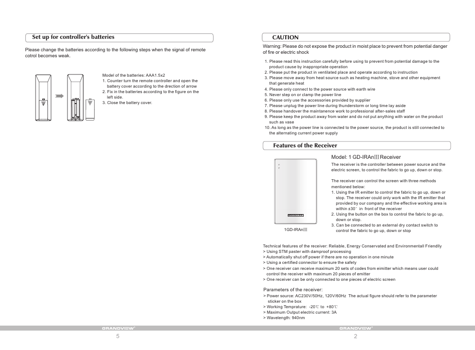 Grandview 1GD-IRAnIII(IR Remote Control) User Manual | Page 3 / 4