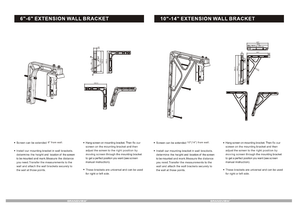 Т³гж 2 | Grandview Plastic Extension Wall Bracket User Manual | Page 2 / 2