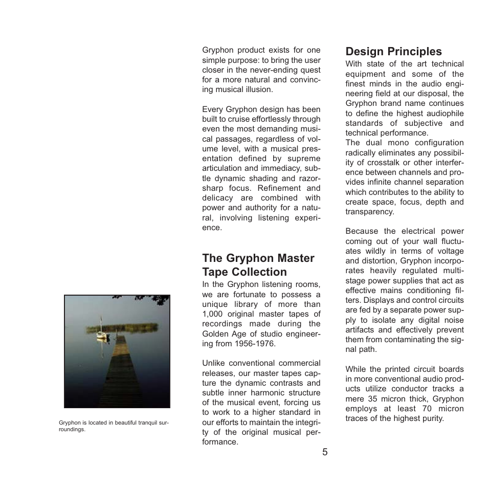The gryphon master tape collection, Design principles | Gryphon Mephisto User Manual | Page 5 / 20