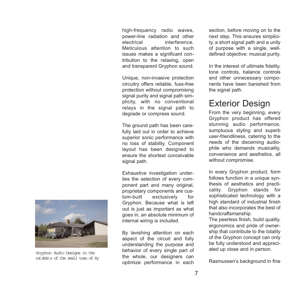 Exterior design | Gryphon Mirage User Manual | Page 7 / 18