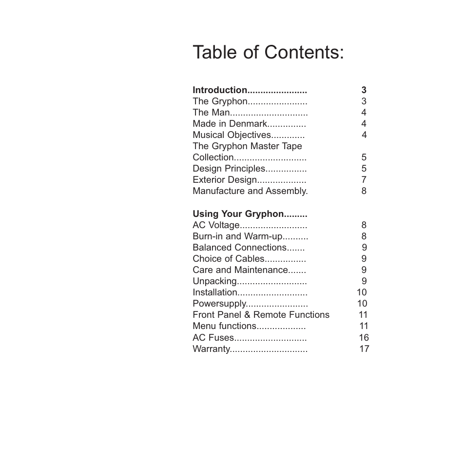 Gryphon Athena User Manual | Page 2 / 17