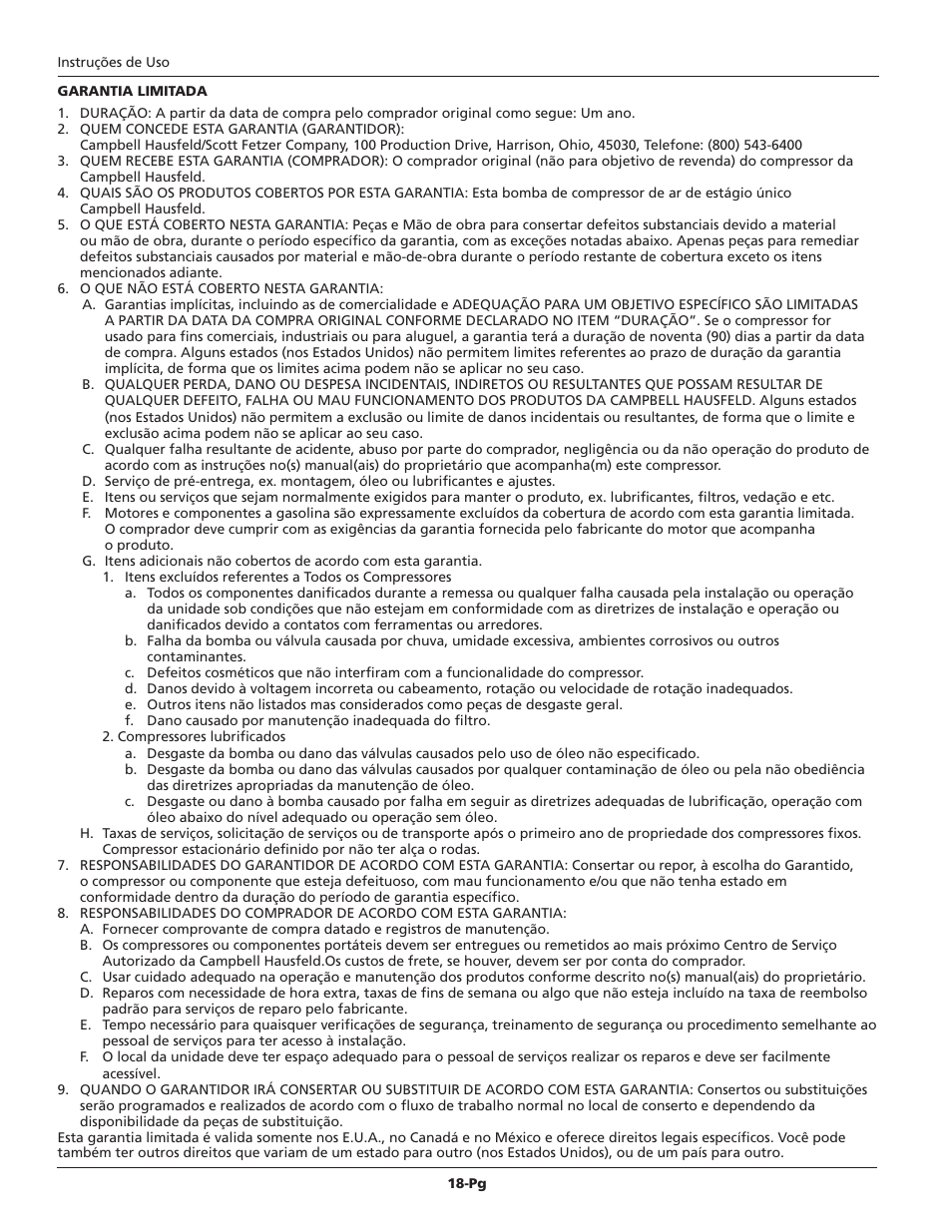 Campbell Hausfeld IN228704AV User Manual | Page 18 / 24