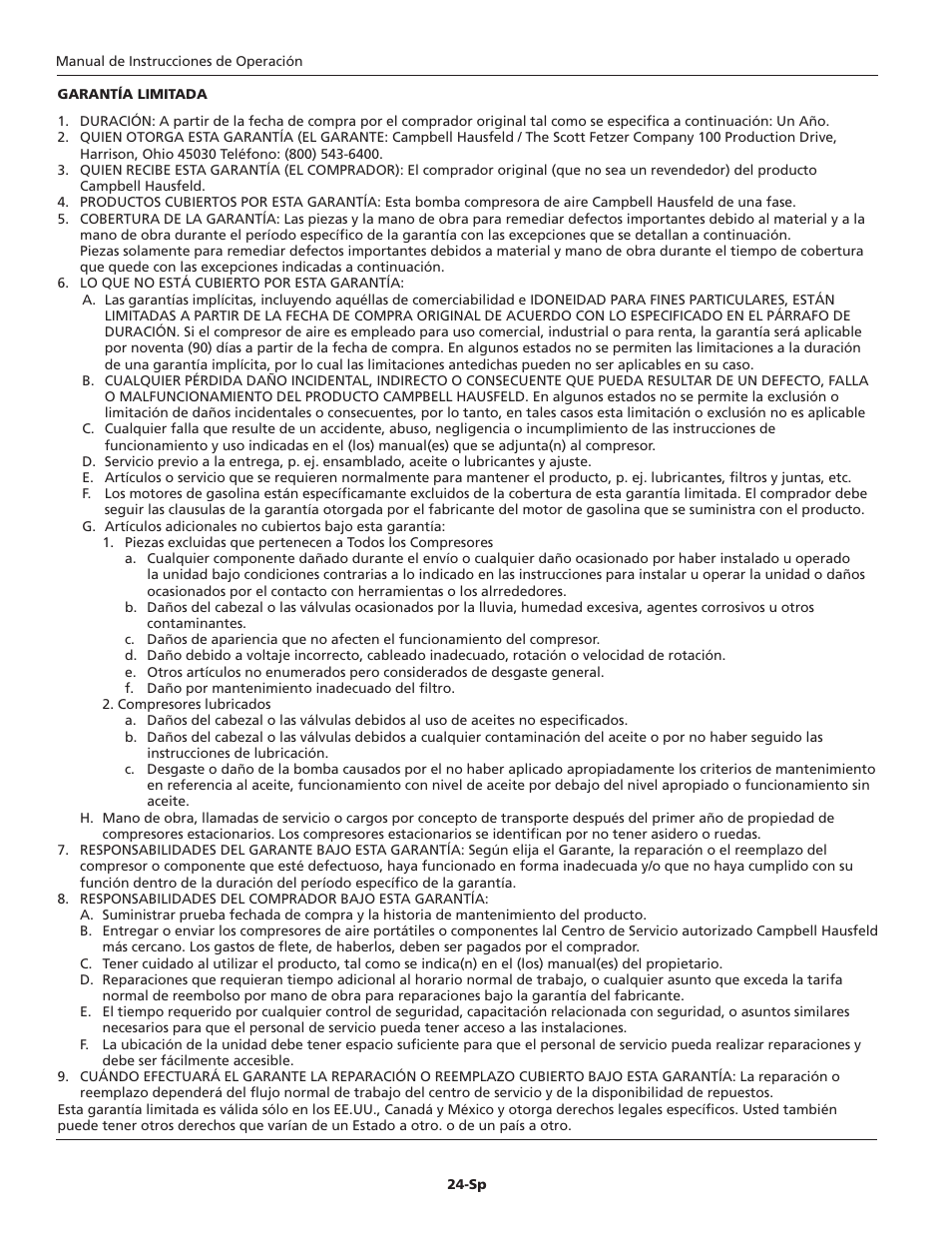 Campbell Hausfeld IN228704AV User Manual | Page 24 / 24