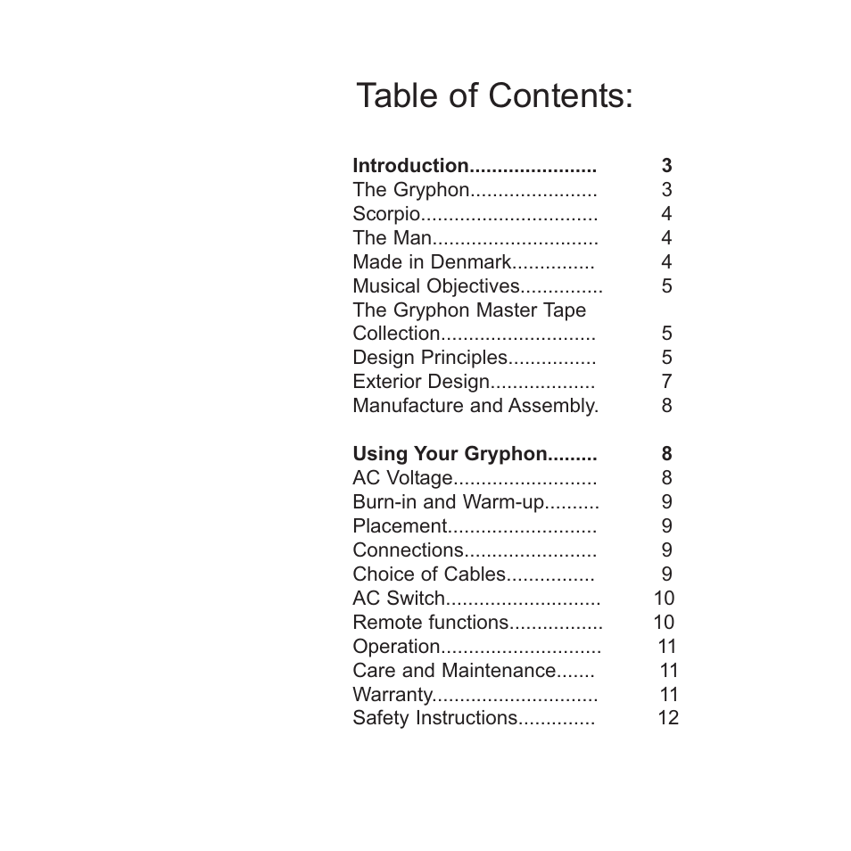 Gryphon Scorpio User Manual | Page 2 / 12