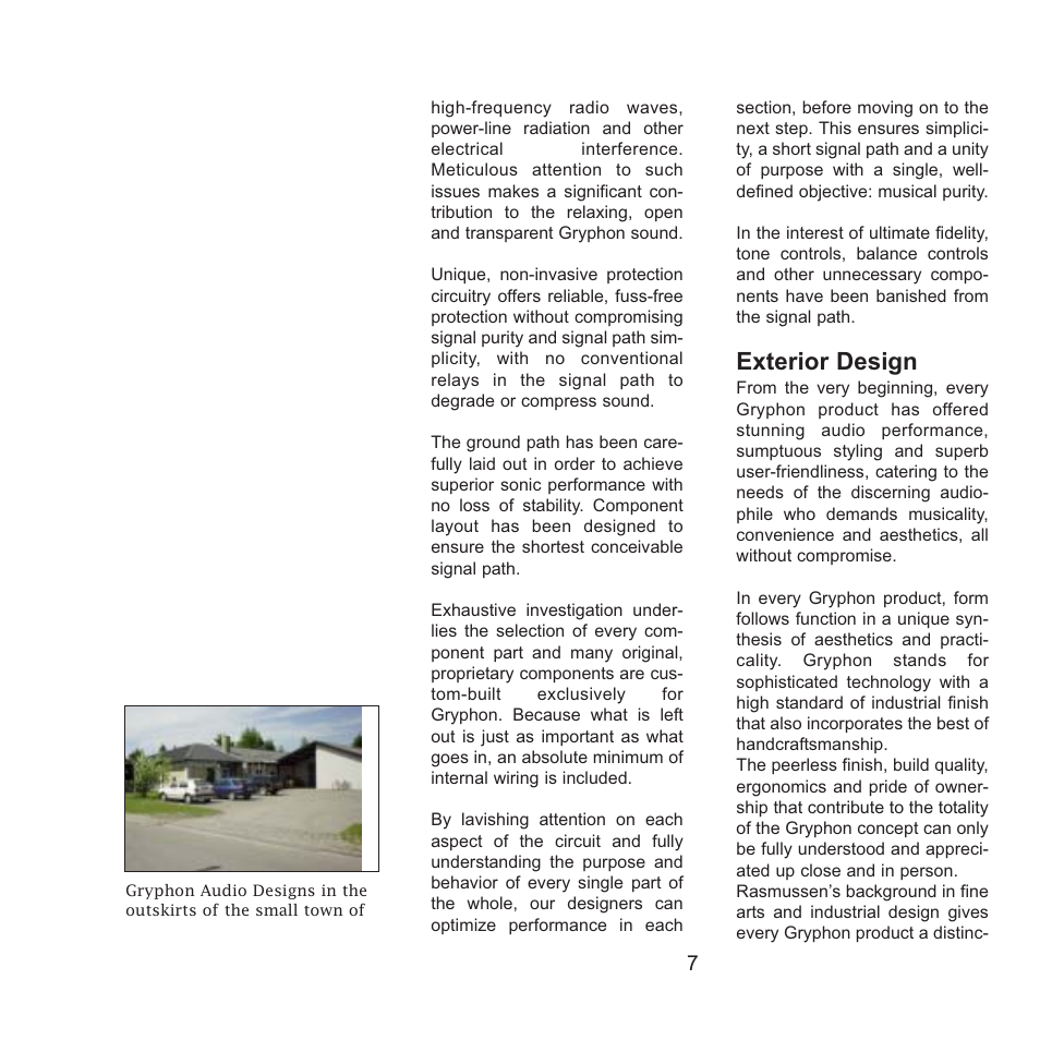 Exterior design | Gryphon Legato Legacy User Manual | Page 7 / 17