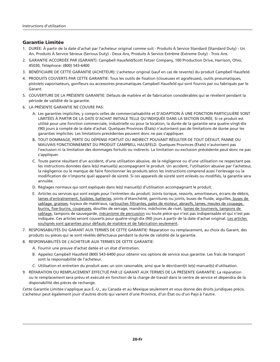 Campbell Hausfeld IFN00300 User Manual | Page 20 / 32