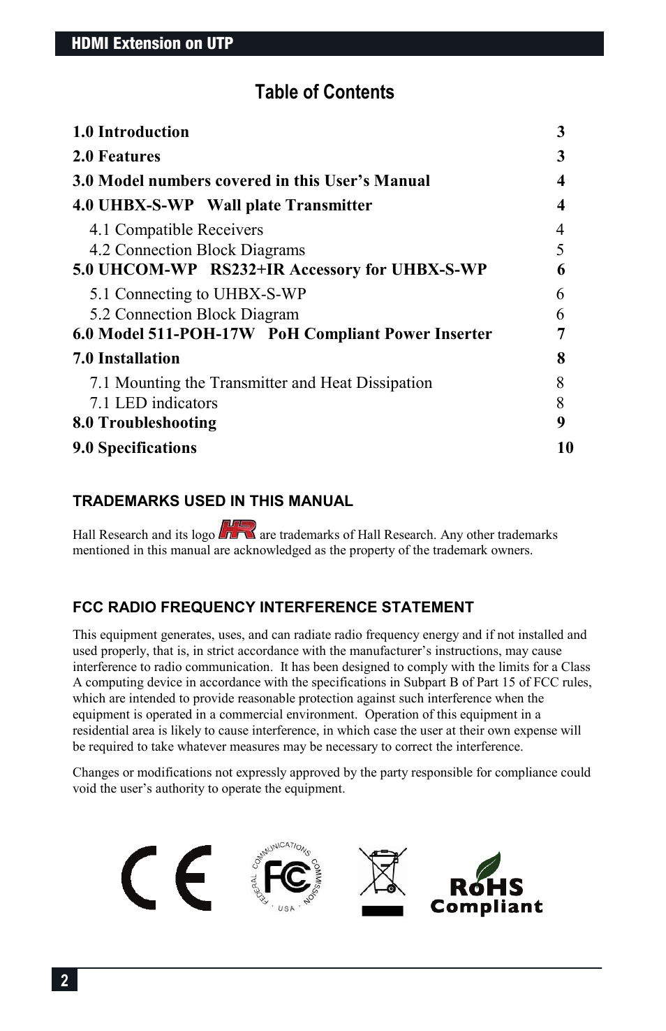 Hall Research UHCOM-WP User Manual | Page 2 / 12