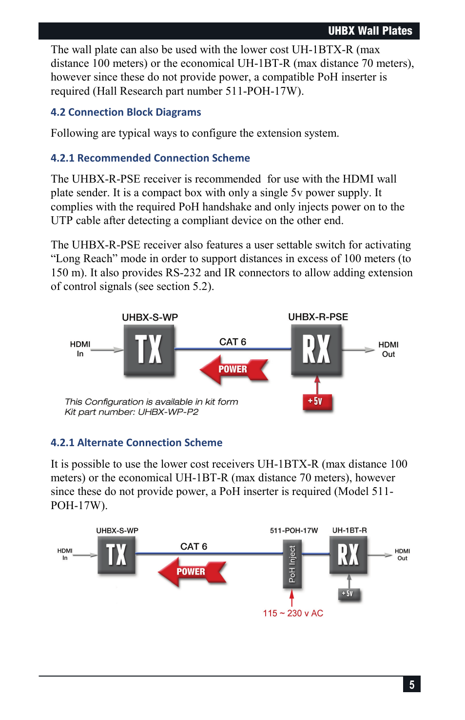 2 connection block diagrams | Hall Research UHCOM-WP User Manual | Page 5 / 12