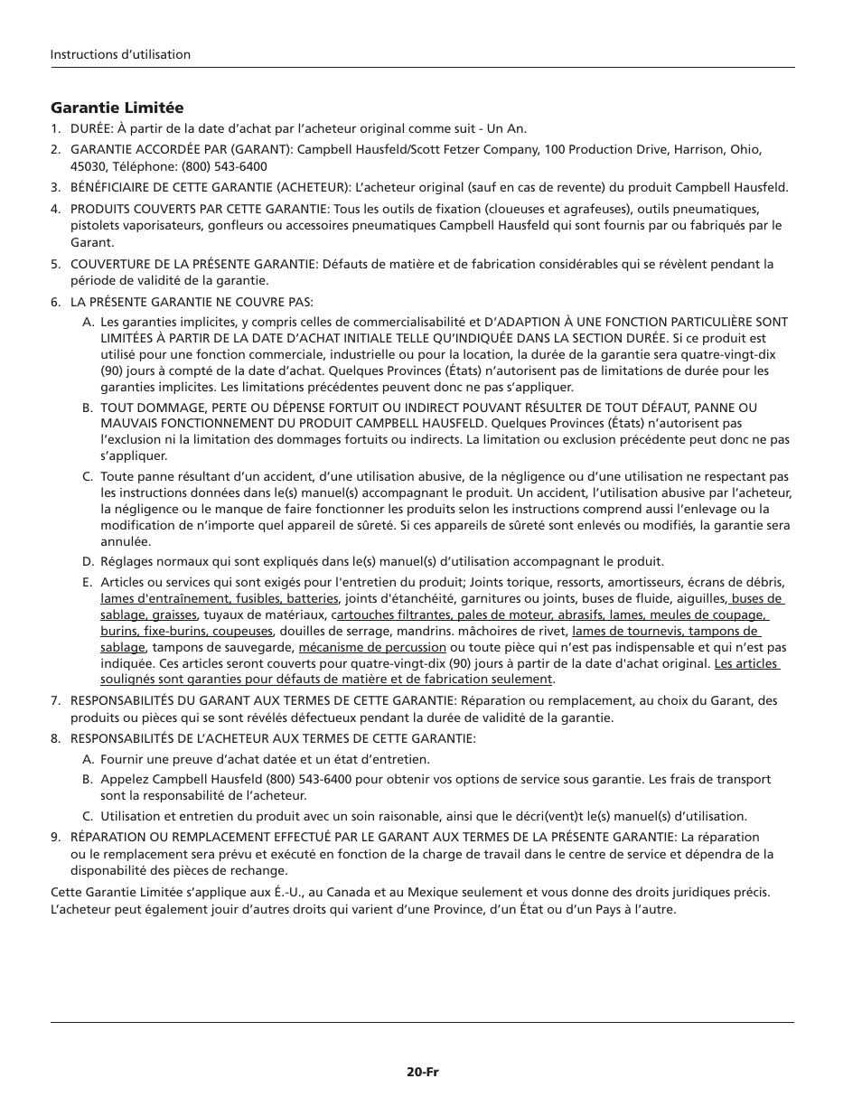 Campbell Hausfeld IN715703AV User Manual | Page 20 / 32