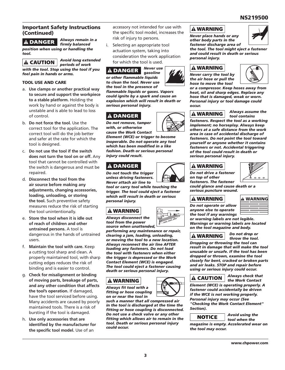 Important safety instructions (continued) | Campbell Hausfeld IN715703AV User Manual | Page 3 / 32